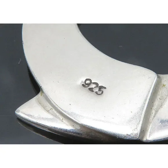 LOIS HILL 925 Silver - Vintage Shiny Woven Swirl Dangle Earrings - EG10619 - Picture 7 of 7